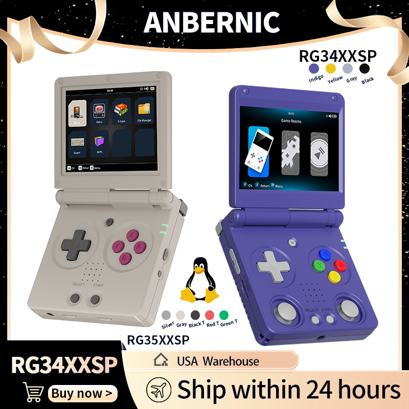 Gaming Console For Sale - Anbernic RG34XXSP RG35XXSP Flip Handheld Game